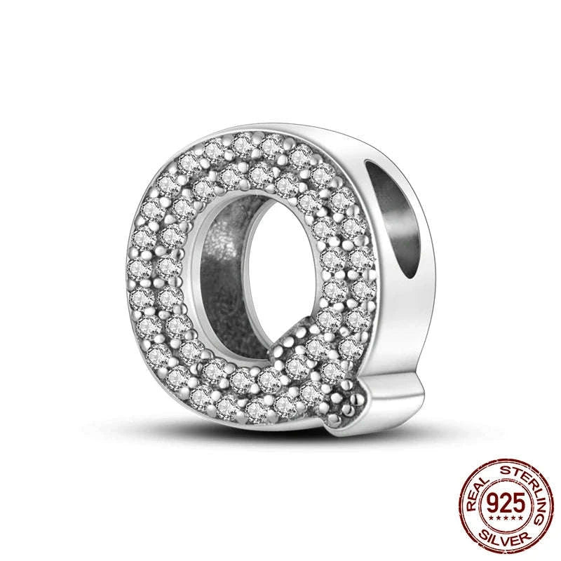 925 Sterling Silver Alphabet Bead Charm-KTC165-Y