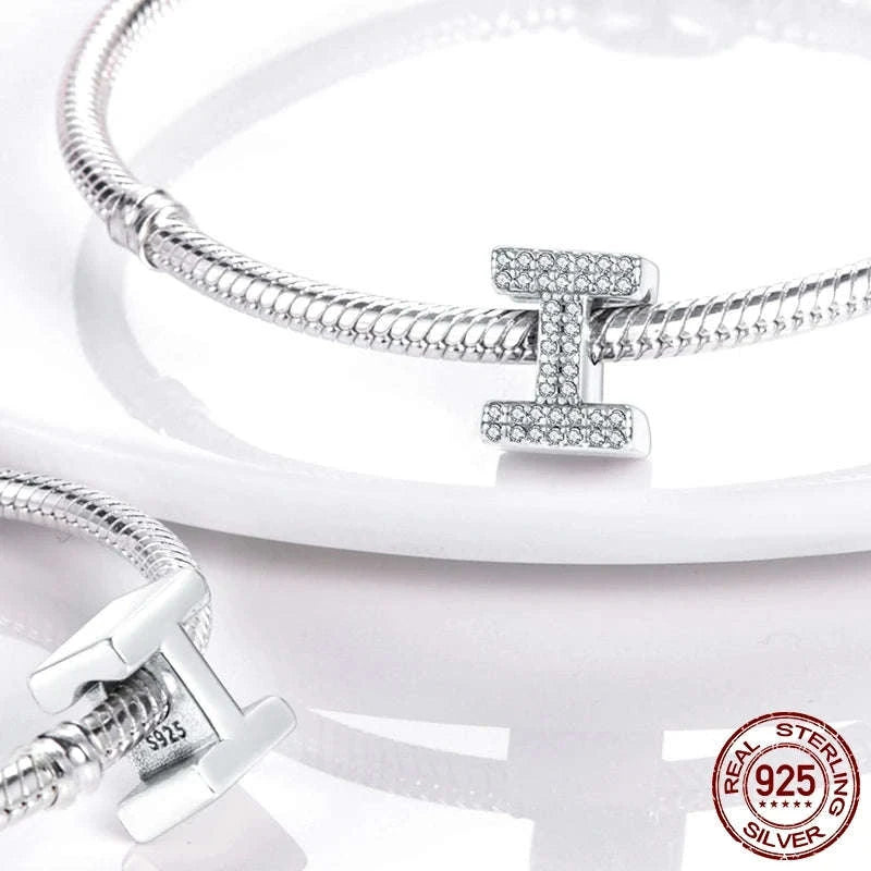 925 Sterling Silver Alphabet Bead Charm-KTC165-Y