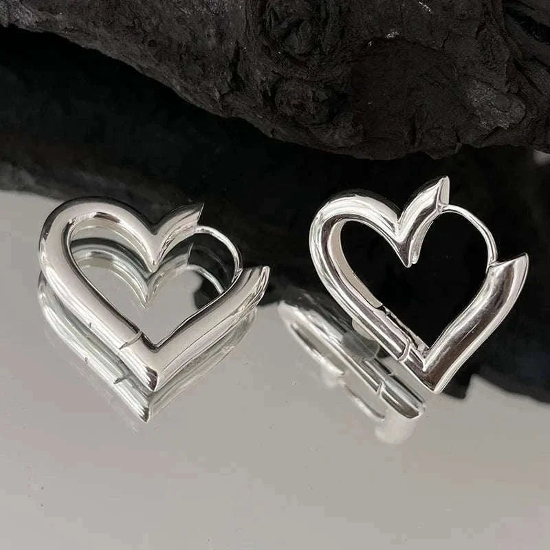925 Sterling Silver CZ Star Moon Asymmetric Hoop Earrings-30HLZY4617-01