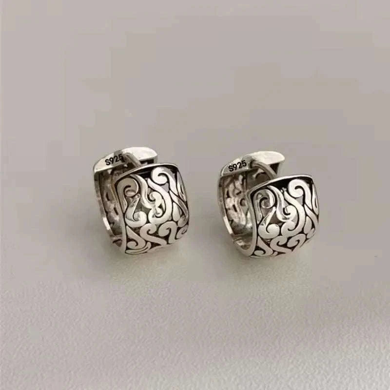 925 Sterling Silver CZ Star Moon Asymmetric Hoop Earrings-30HLZY4617-01