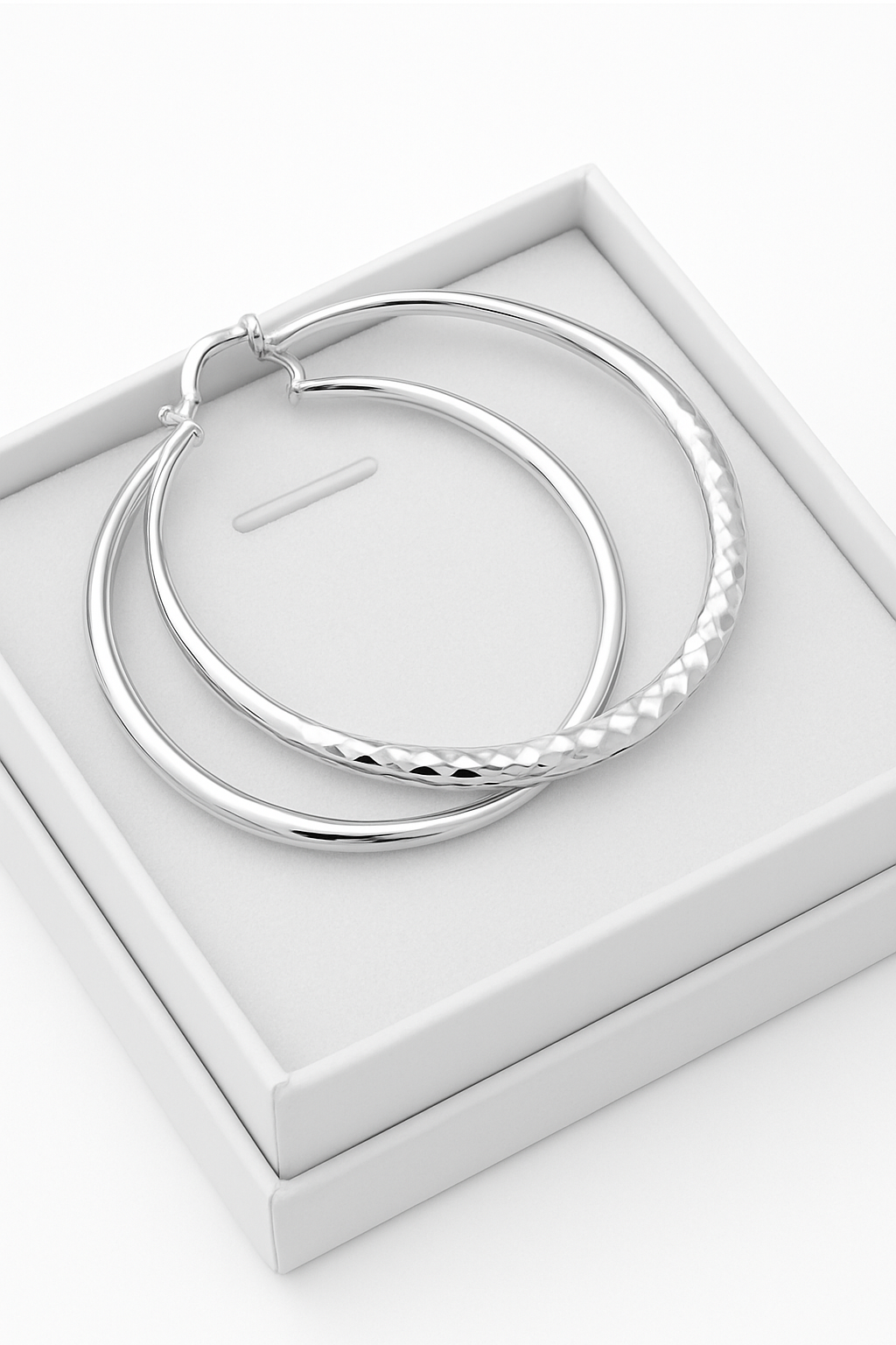 925 Sterlingsilber Creolen, 5 cm klassischer Kreisstil