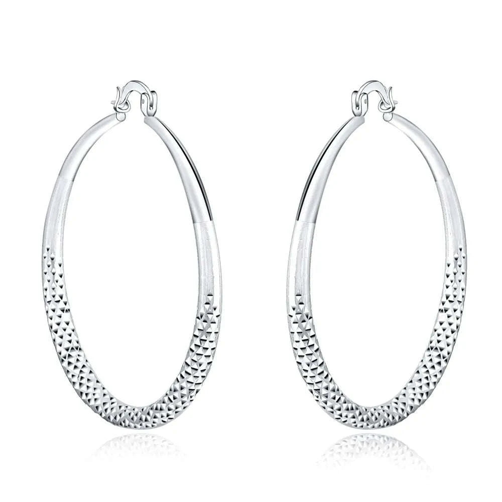 925 Sterling Silver Hoop Earrings-Default Title