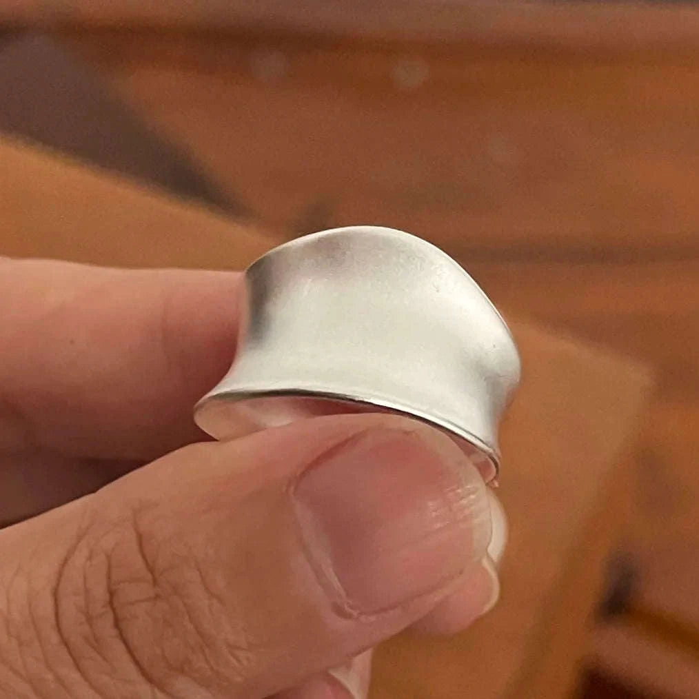 925 Sterling Silver Minimalist Moon Couple Rings-as picture / resizable