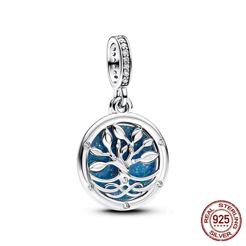 925 Sterling Silver Night Lamp Heart & Magic Flower Monster Pendant Charm-BMT1334