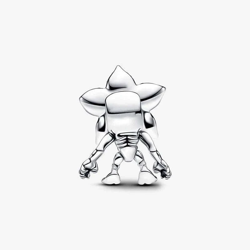 925 Sterling Silver Night Lamp Heart & Magic Flower Monster Pendant Charm-BMT1334