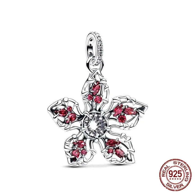 925 Sterling Silver Night Lamp Heart & Magic Flower Monster Pendant Charm-BMT1334