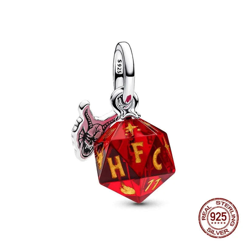 925 Sterling Silver Night Lamp Heart & Magic Flower Monster Pendant Charm-BMT1334