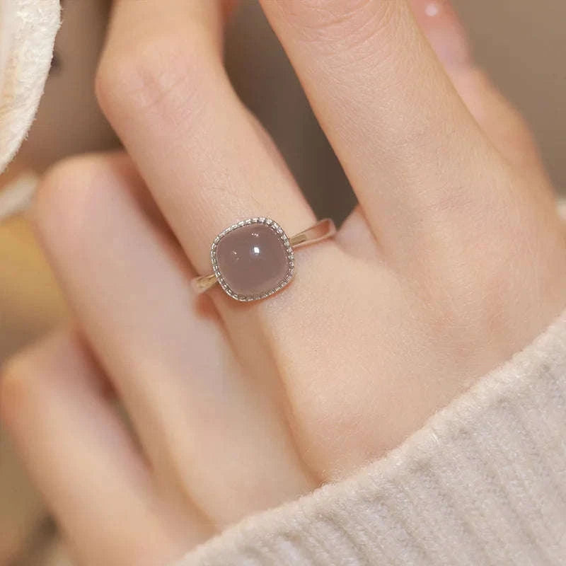 925 Sterling Silver Plated Hetian Jade Bamboo Ring-32WAA7448