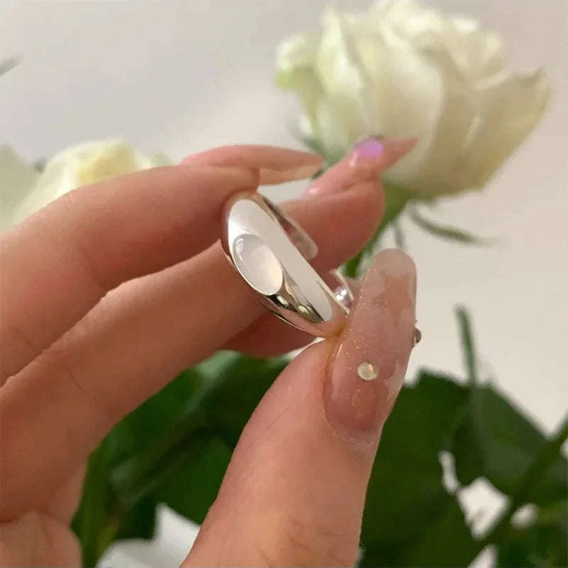 925 Sterling Silver Plated Hetian Jade Bamboo Ring-32WAA7448