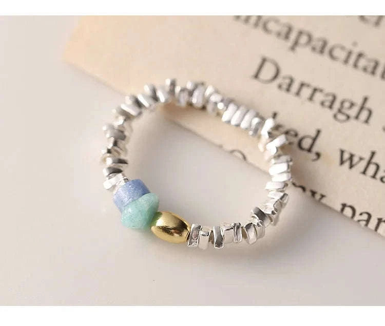 925 Sterling Silver Plated Hetian Jade Bamboo Ring-32WAA7448