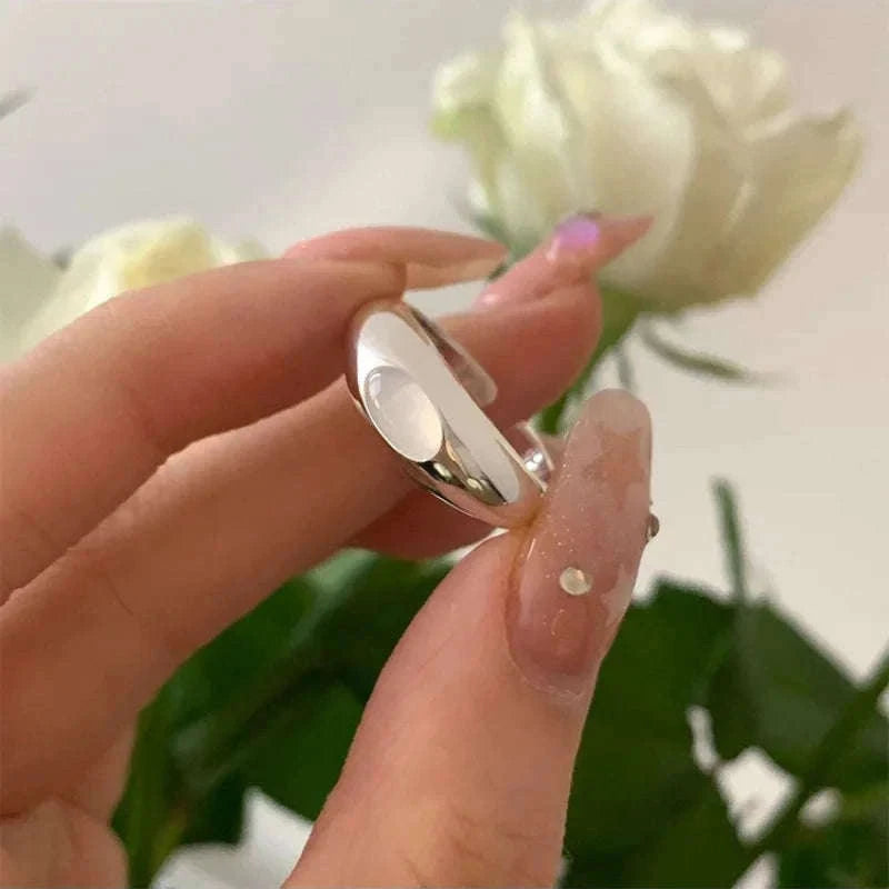 925 Sterling Silver Plated Hetian Jade Bamboo Ring-32WAA7448