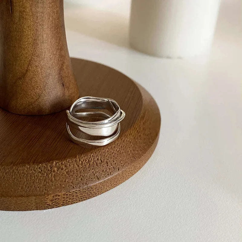 925 Sterling Silver Plated Hetian Jade Bamboo Ring-32WAA7448