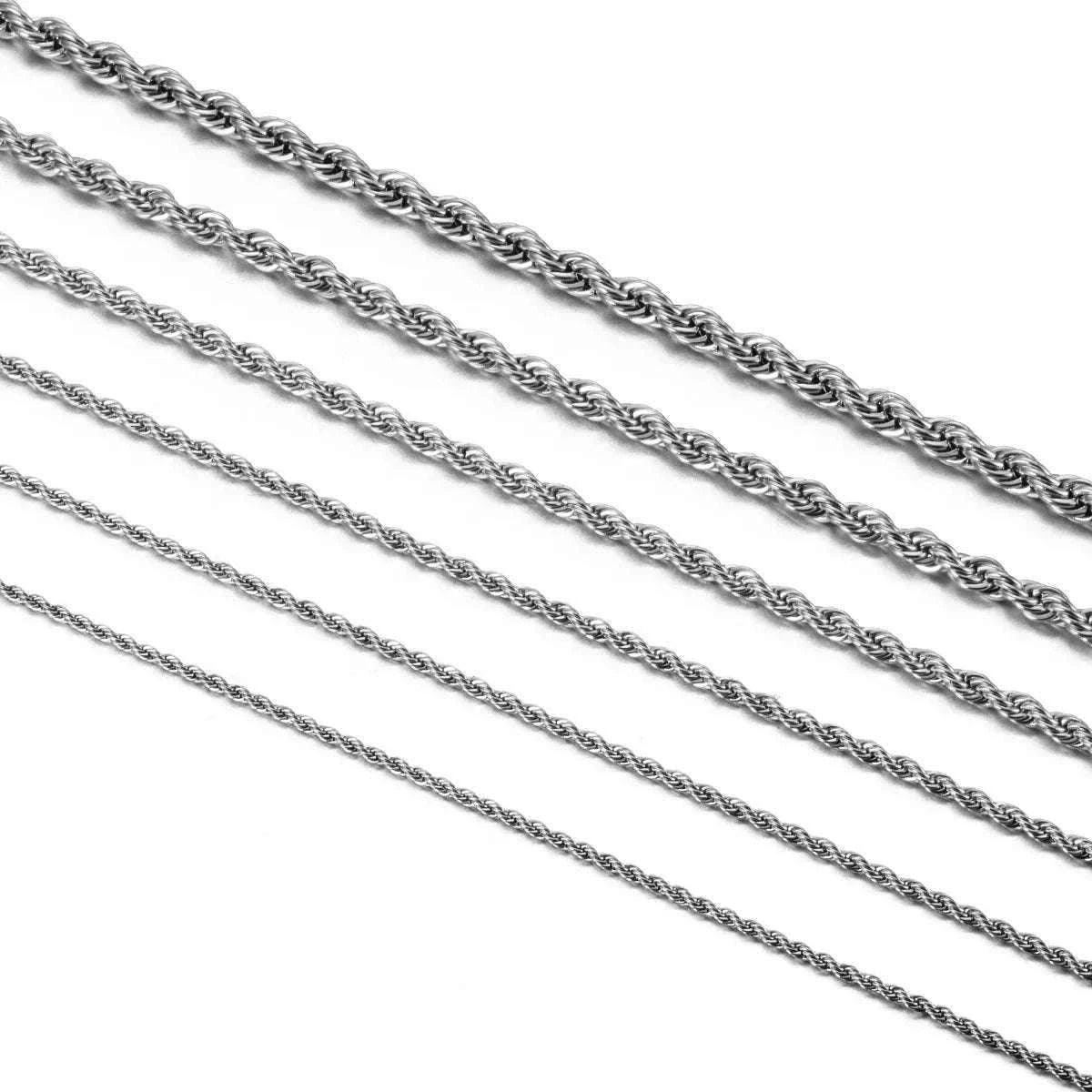 925 Sterling Silver Rope Chain Necklace or Bracelet-Length 60cm / 4mm