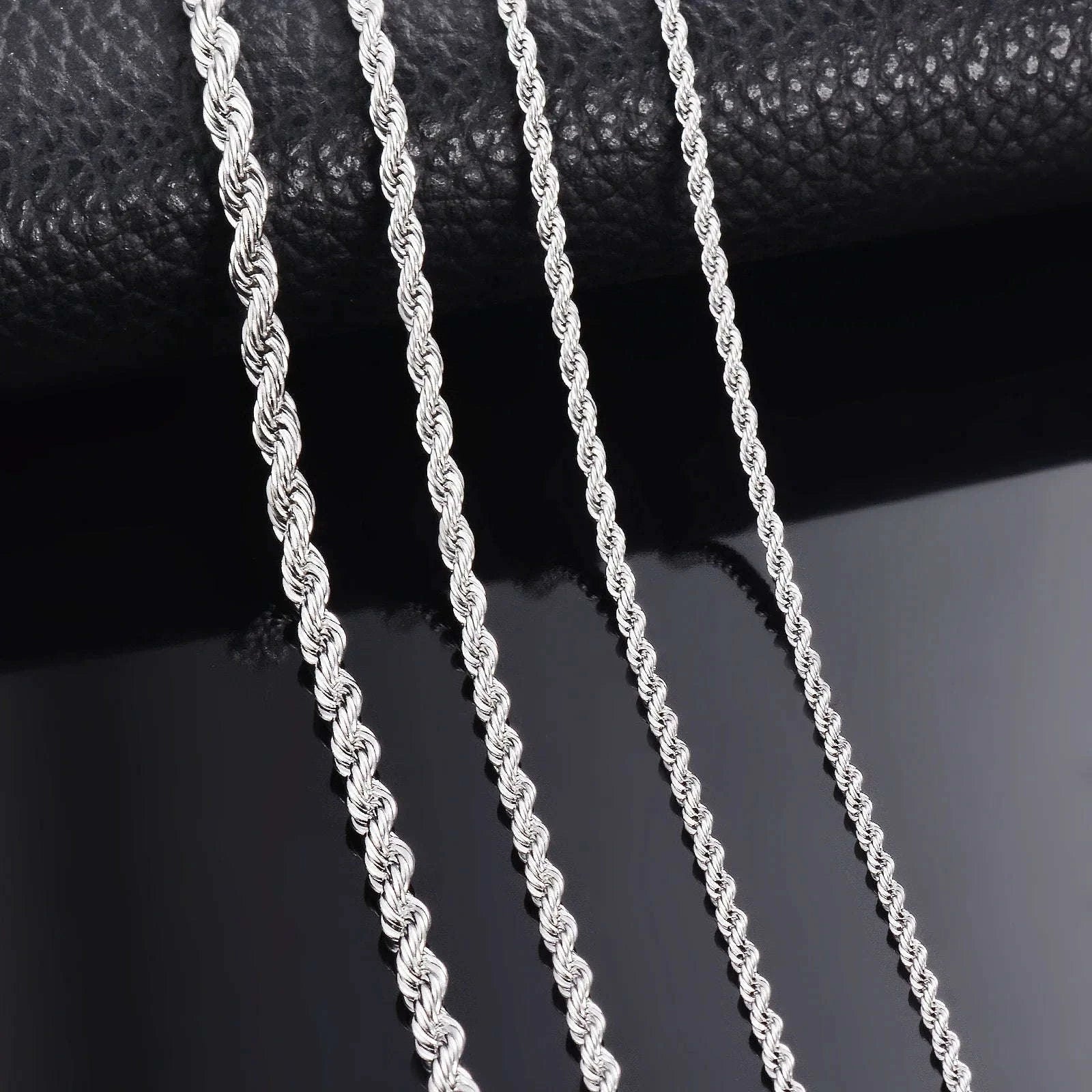 925 Sterling Silver Rope Chain Necklace or Bracelet-Length 60cm / 4mm