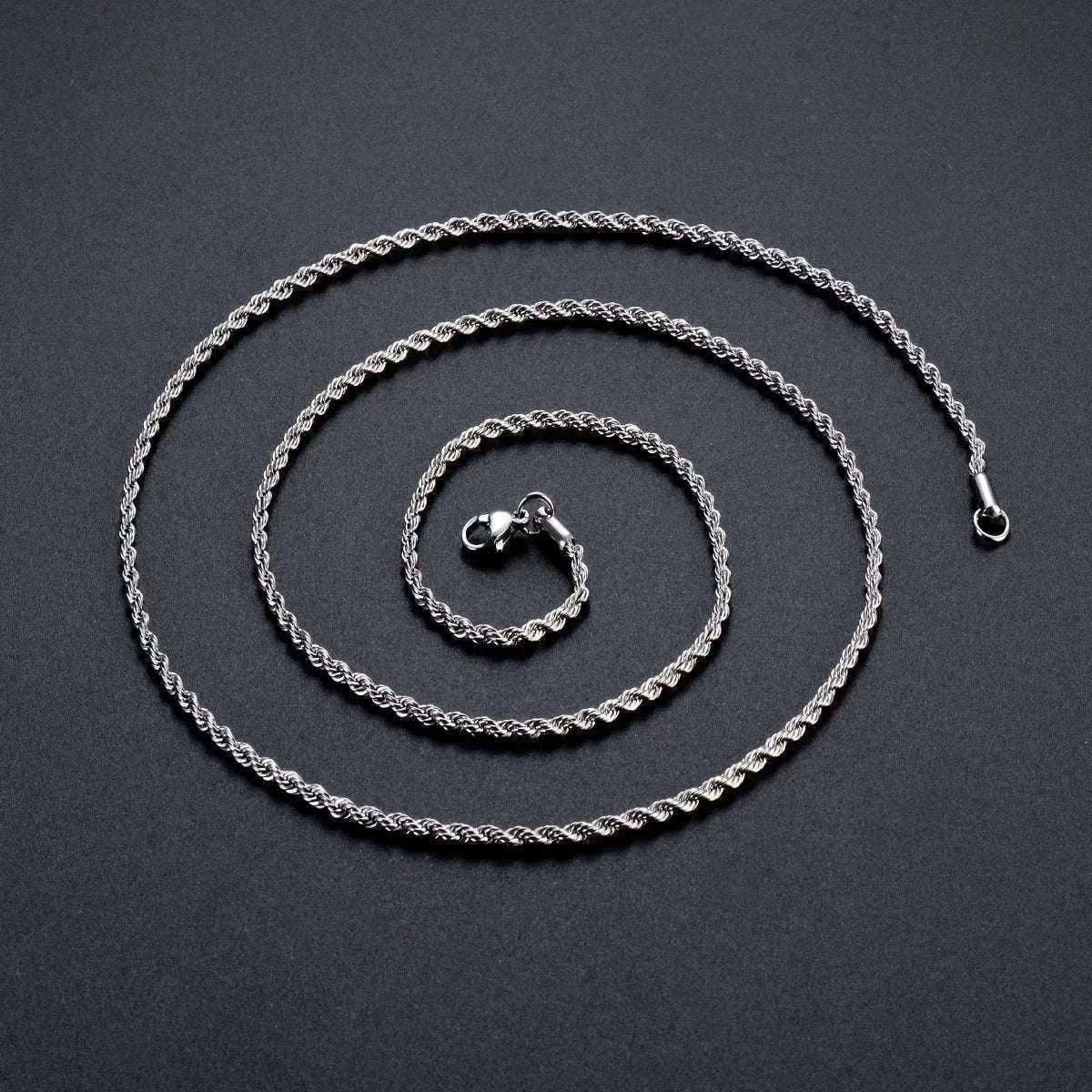 925 Sterling Silver Rope Chain Necklace or Bracelet-Length 60cm / 4mm