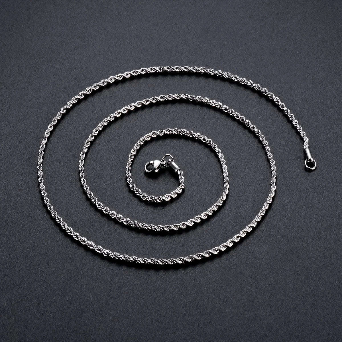 925 Sterling Silver Rope Chain Necklace or Bracelet-Length 60cm / 4mm