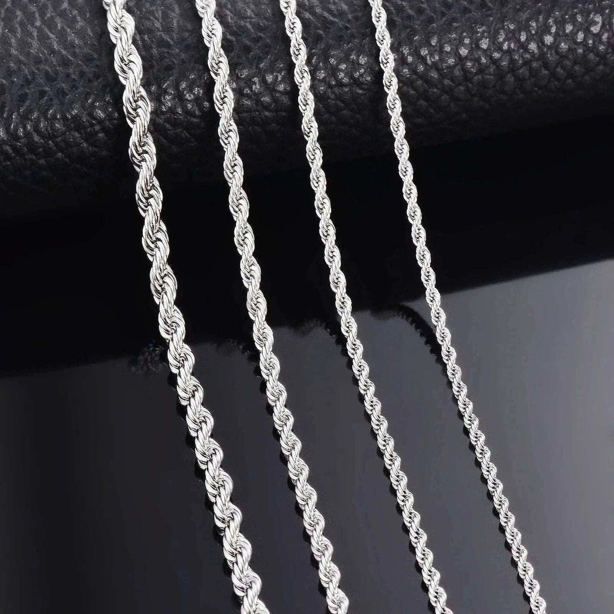 925 Sterling Silver Rope Chain Necklace or Bracelet-Length 60cm / 4mm