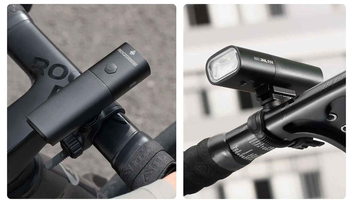 950LM USB Rechargeable Bike Headlight with IPX6 Waterproof-RHL950