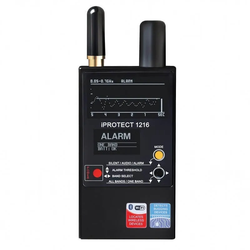 iProtect 1216 3-band RF-detektor för dolda avlyssningsapparater och spårare