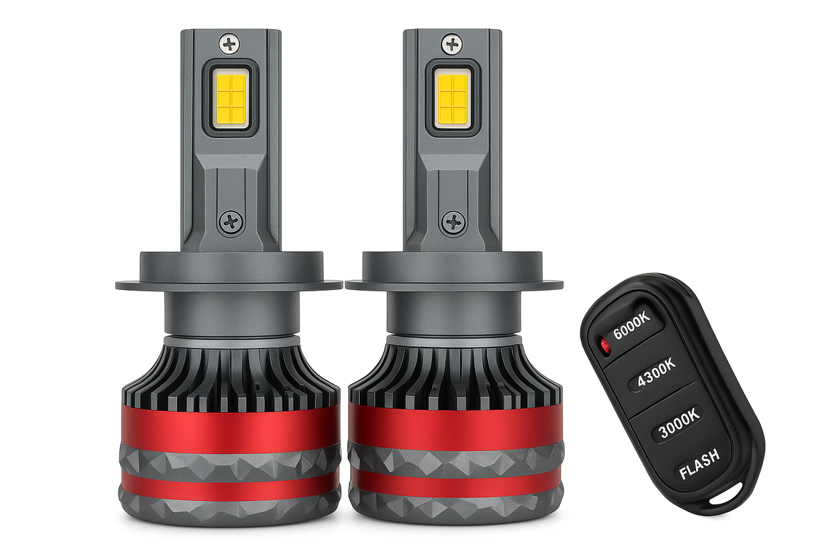 9800W H4 H7 LED-Scheinwerfer Canbus H1 H11 9005 HB3 9006 HB4 6000K 4300K 3000K Drei Farben Fernbedienung Auto LED-Birne Stroboskoplampe