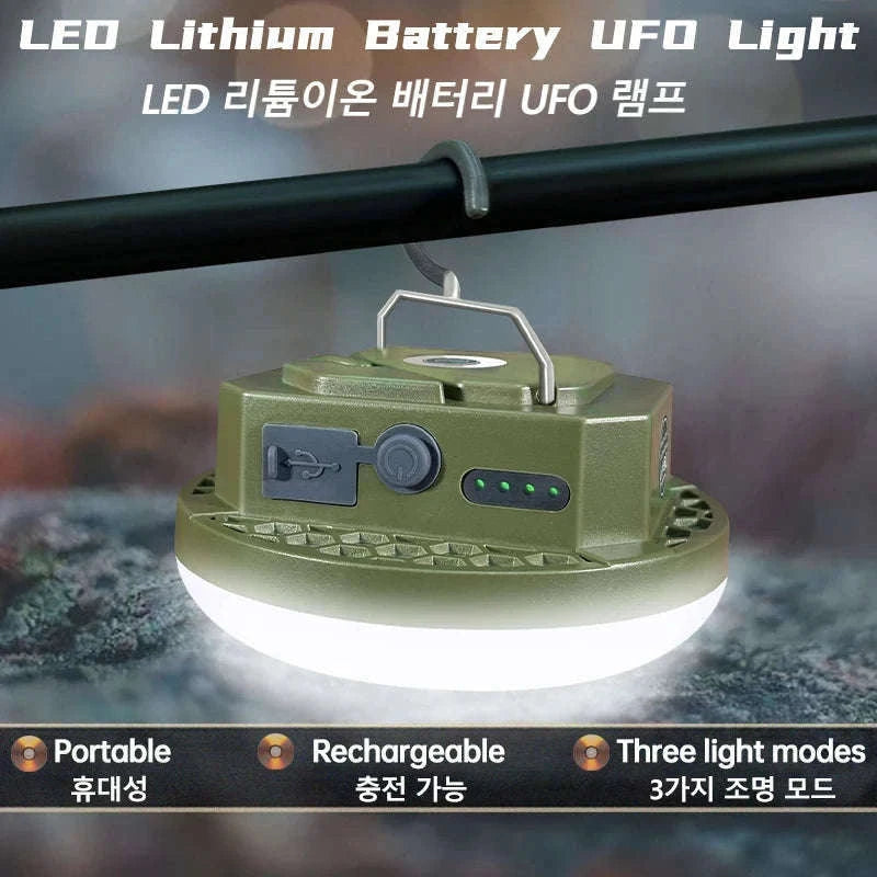 9900mAh Rechargeable Camping Lantern with Magnet and USB Charging-Green-MOS-13-Y