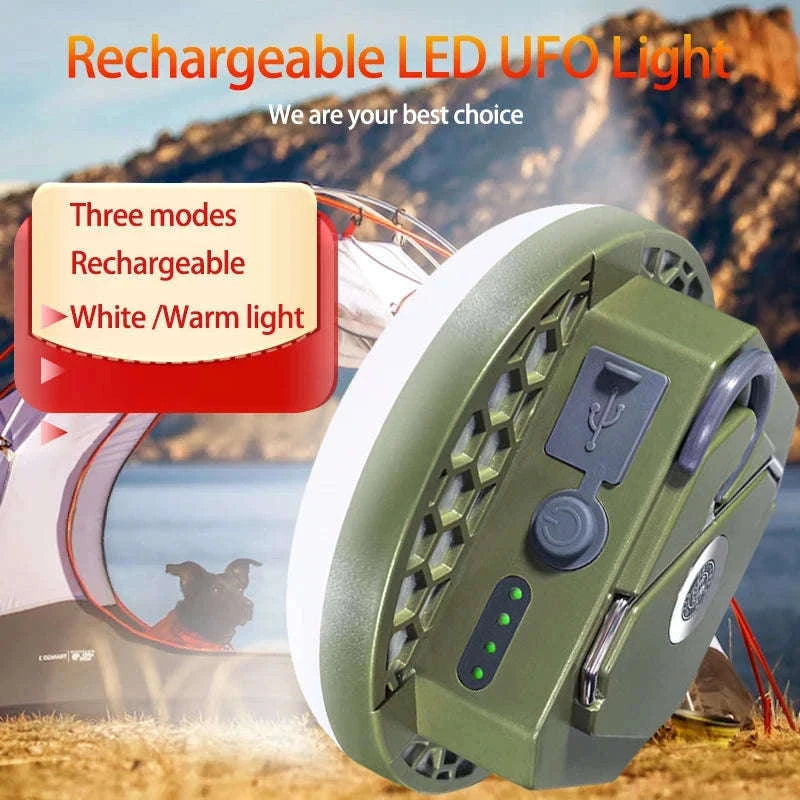 9900mAh Rechargeable Camping Lantern with Magnet and USB Charging-Green-MOS-13-Y