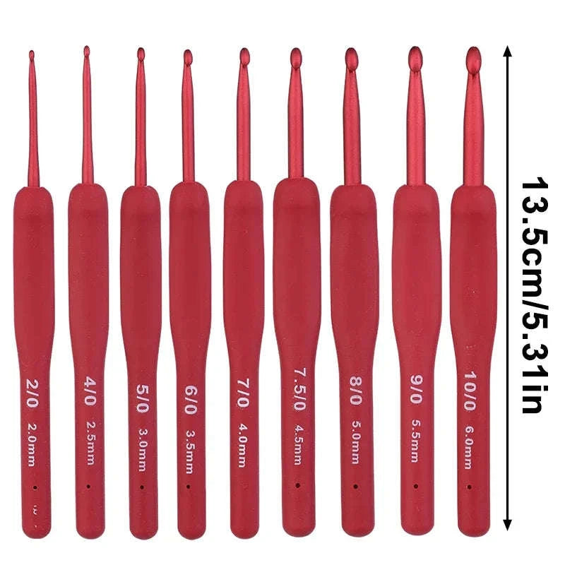 9PCS Ergonomic Crochet Hooks Set 2–10mm Comfort Grip Needles-france / 9PCS