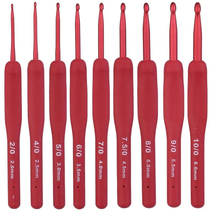 9PCS Ergonomic Crochet Hooks Set 2–10mm Comfort Grip Needles-france / 9PCS