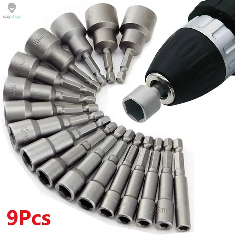 9pcs/set 5mm-13mm Hex Sockets Sleeve Nozzles Nut Driver Set Screwdriver Set Schroevendraaier Set Bits Sets Tools Socket Wrenches 
