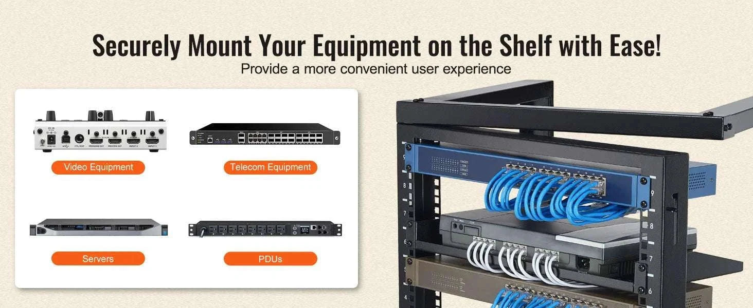 9U Wall Mount Server Rack 19 Inch Open Frame 150 lb Capacity-530 x 450 x 520 mm / spain