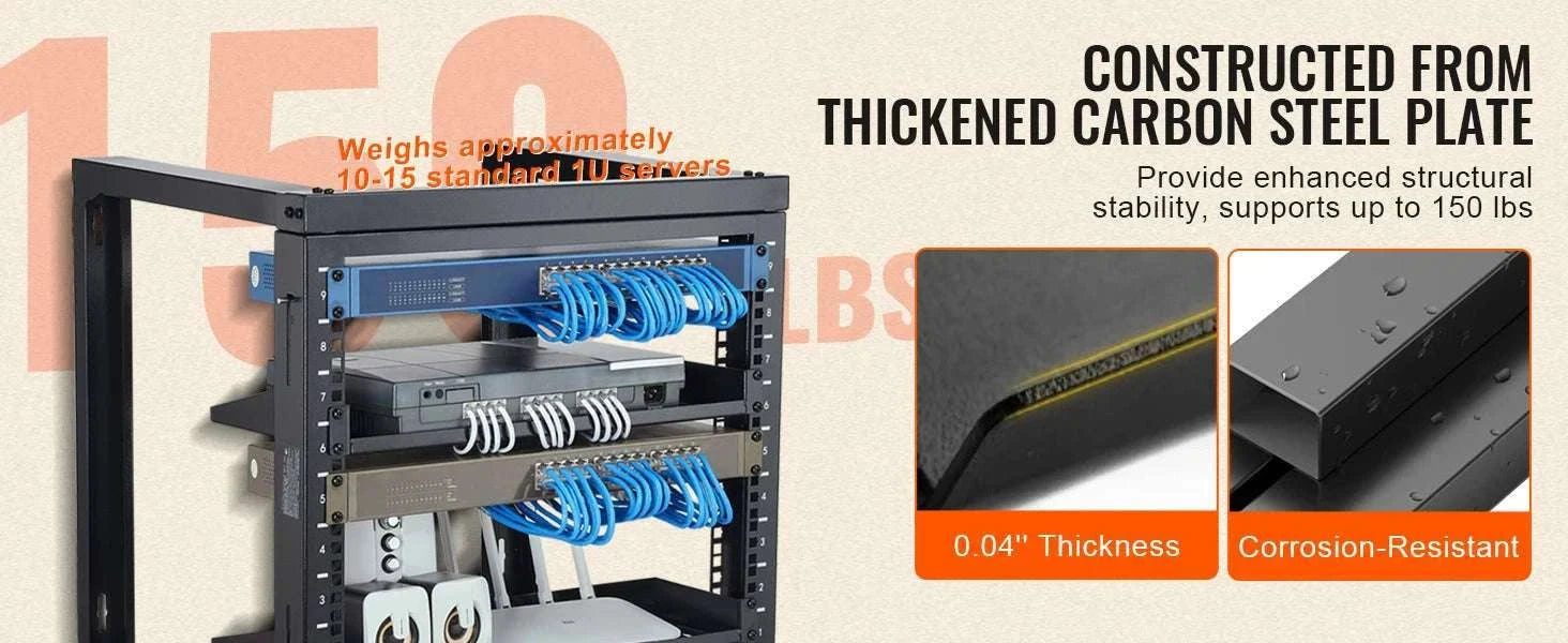 9U Wall Mount Server Rack 19 Inch Open Frame 150 lb Capacity-530 x 450 x 520 mm / spain