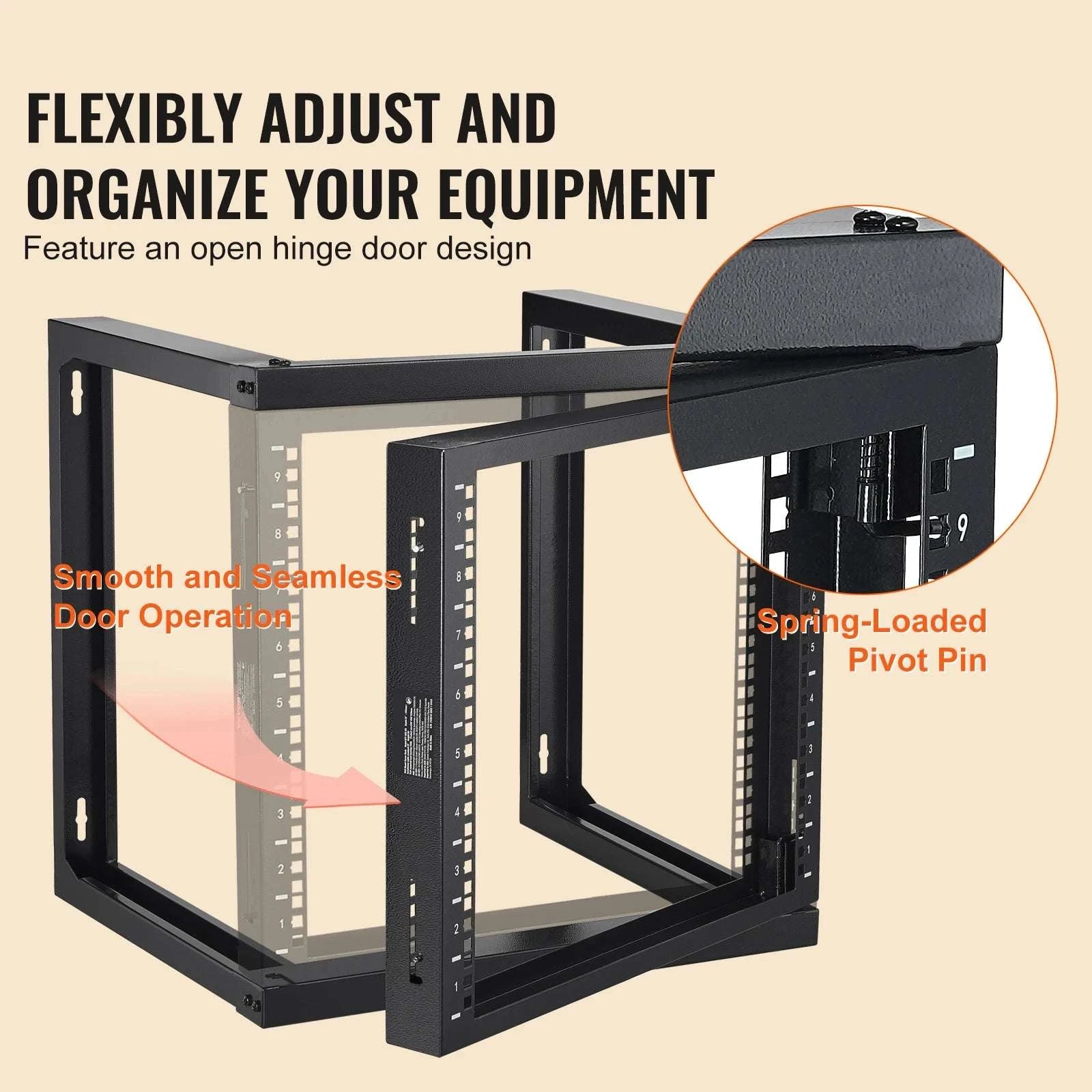 9U Wall Mount Server Rack 19 Inch Open Frame 150 lb Capacity-530 x 450 x 520 mm / spain