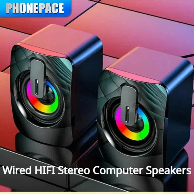 Computer Speaker Stereo Sound With Microphone 3.5mm AUX Home Office PC Speaker for Macbook Desktop Notebook Computer Loudspeaker 