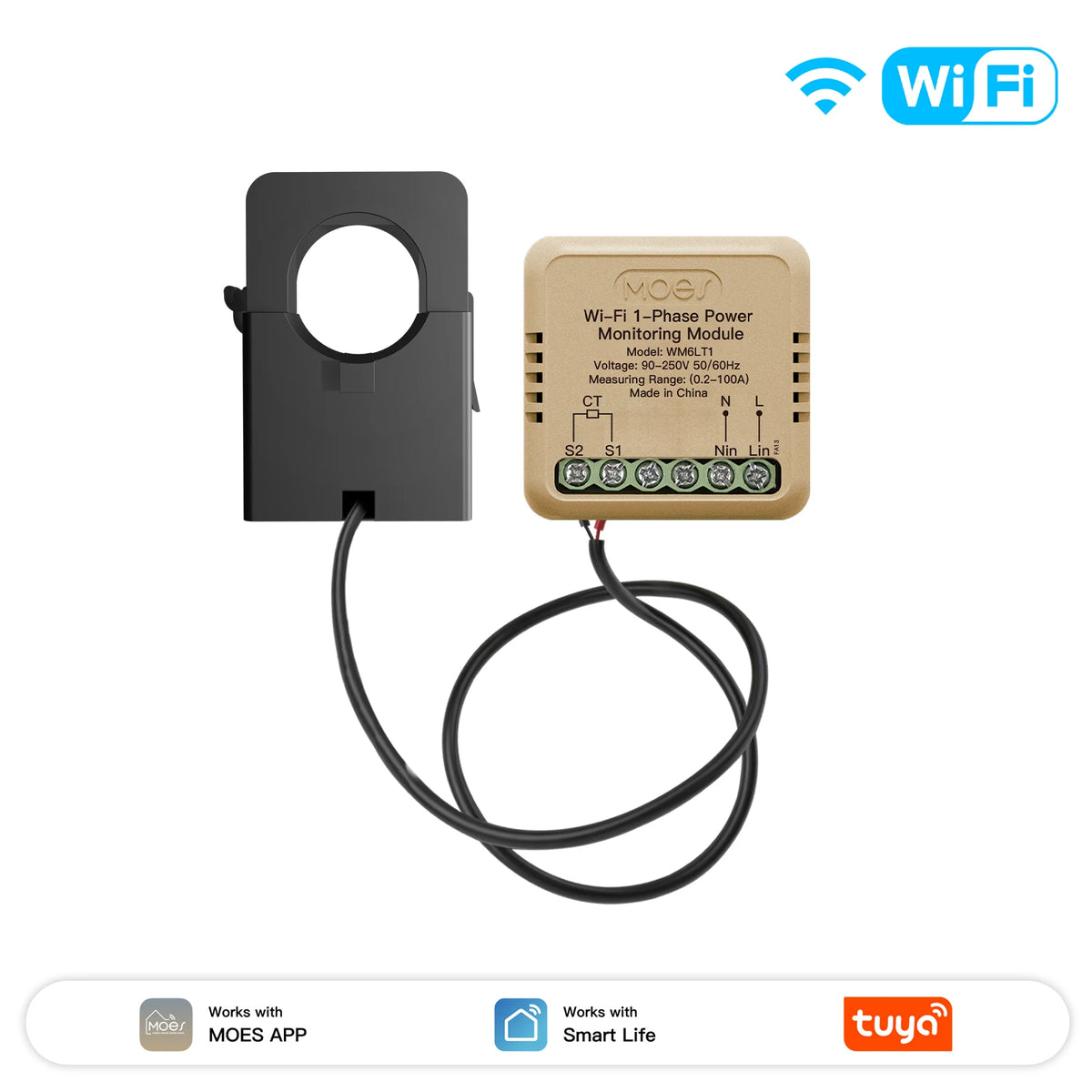 Wi-Fi Single-Phase Energy Meter with CT Clamp