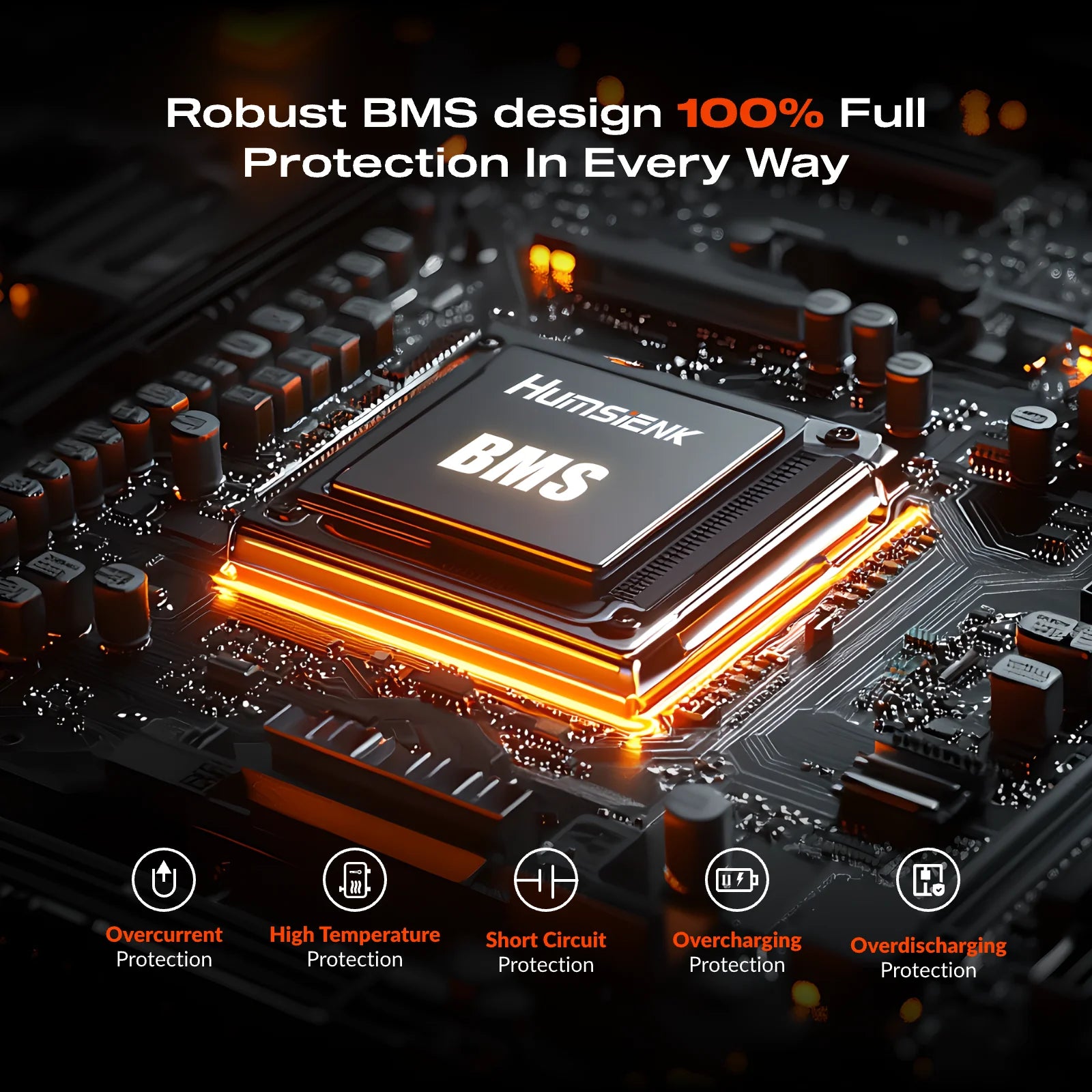 12V 100Ah LiFePO4 Battery with 100A BMS and Low-Temp Protection
