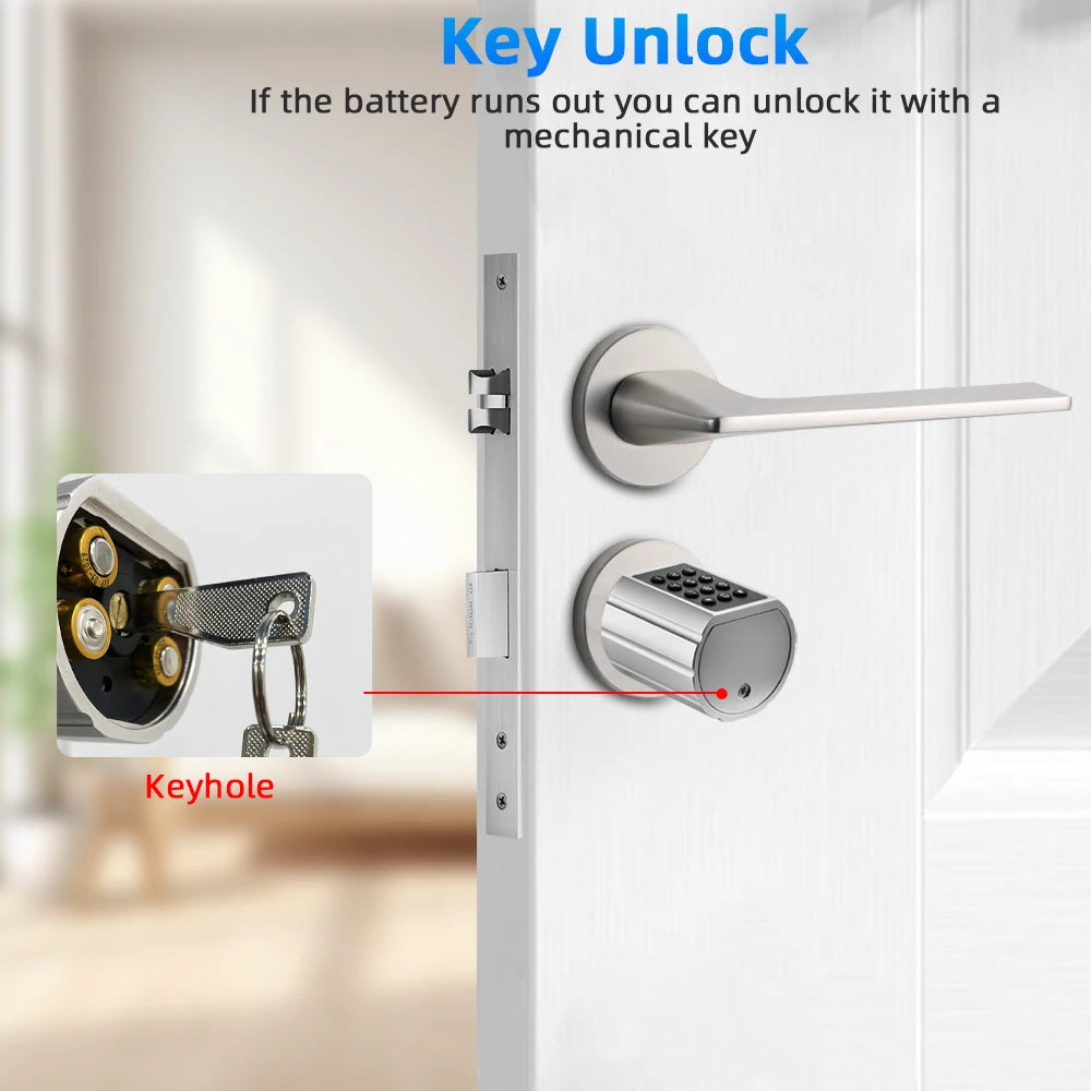 RAYKUBE L12 Tuya BLE Fingerprint Cylinder Digital Door Lock With 60/70 mm Adjustable Cylinder length Password/Key/Tuya APP Unlok