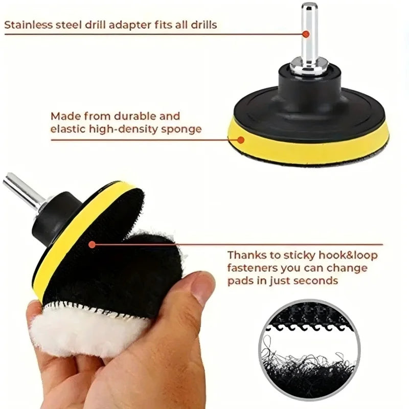 6-Piece Car Polishing and Waxing Kit for Drills, 3-Inch