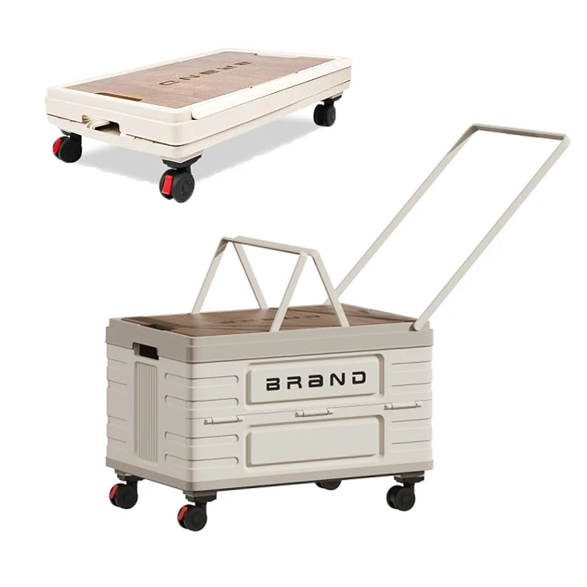 360° Rotating Foldable Storage Cart with Silent Locking Wheels