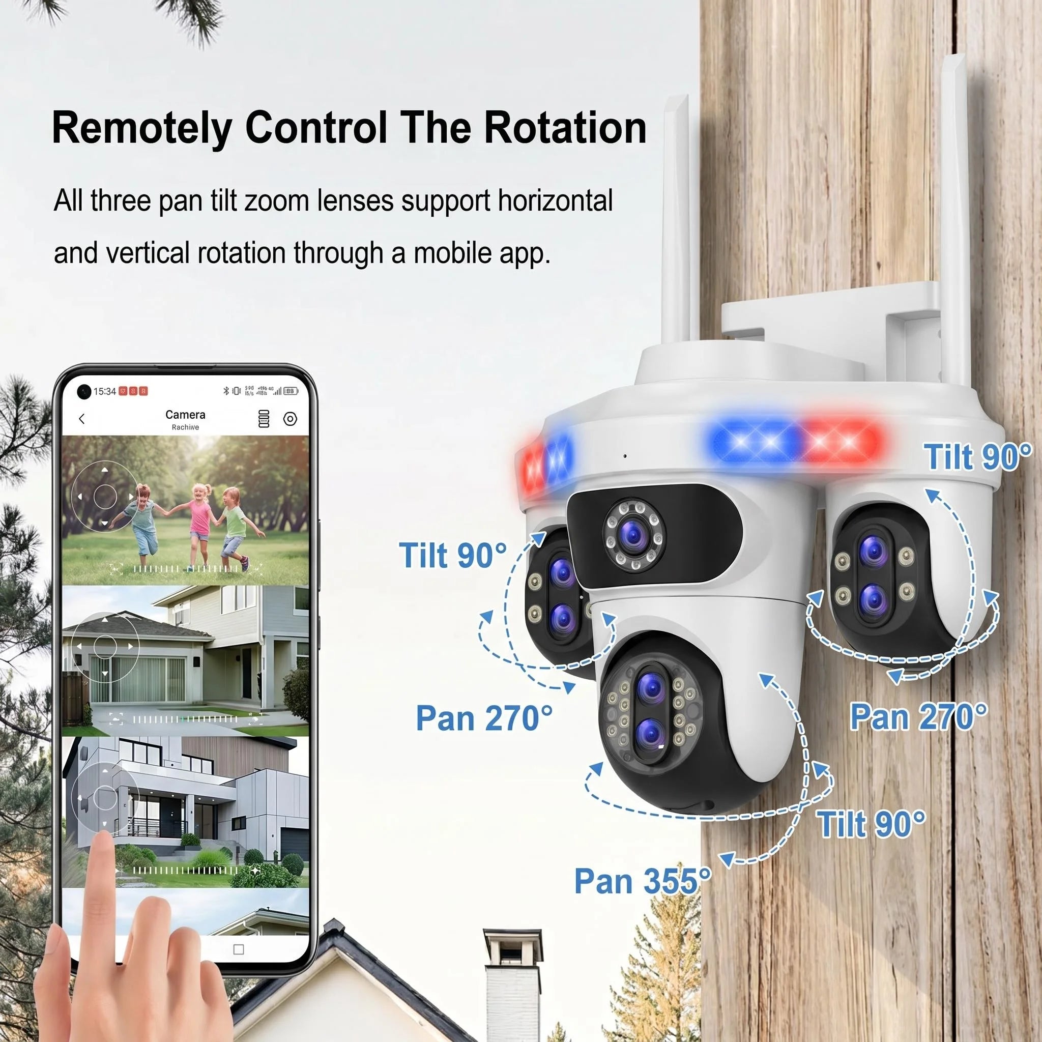 30x Optical Zoom PTZ Security Camera with 4-Area View