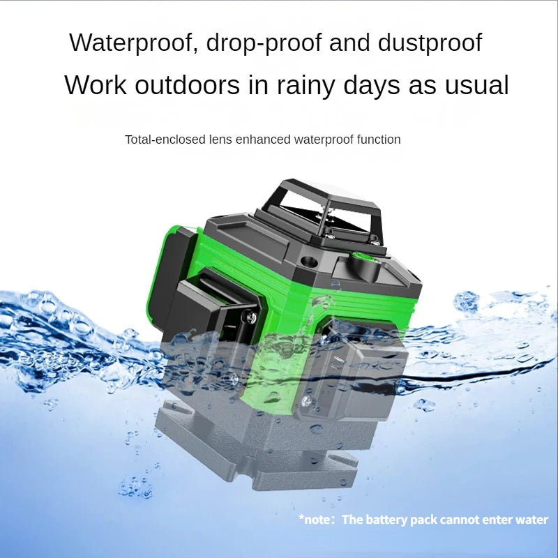 Nível Laser 4D de 16/12 Linhas com Feixe Verde Potente