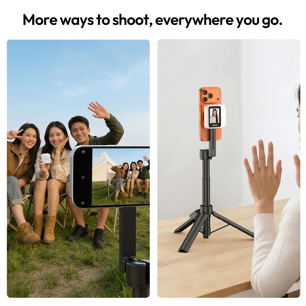 Magnetic Wireless Selfie Screen Monitor for Rear Camera Vlogging