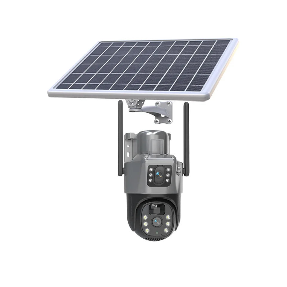 4MP 4G Solar PTZ Security Camera with Dual Displays