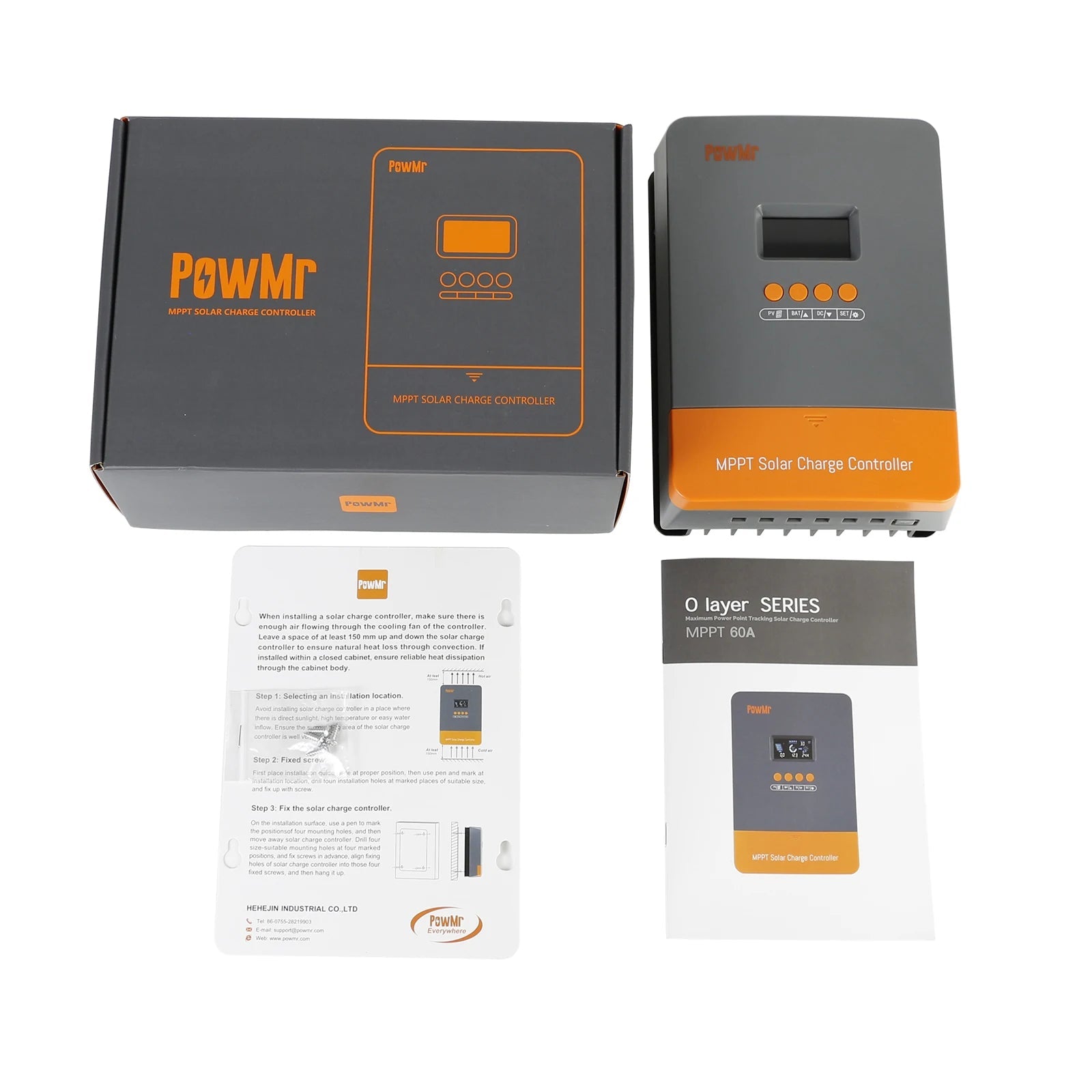 PowMr MPPT 100A 80A 60A 40A 30A 30A 20A Solar Charger Controller LCD Work With 12V 24V 36V 48V Lead-acid Lifepo4 Battery Solar Panel 