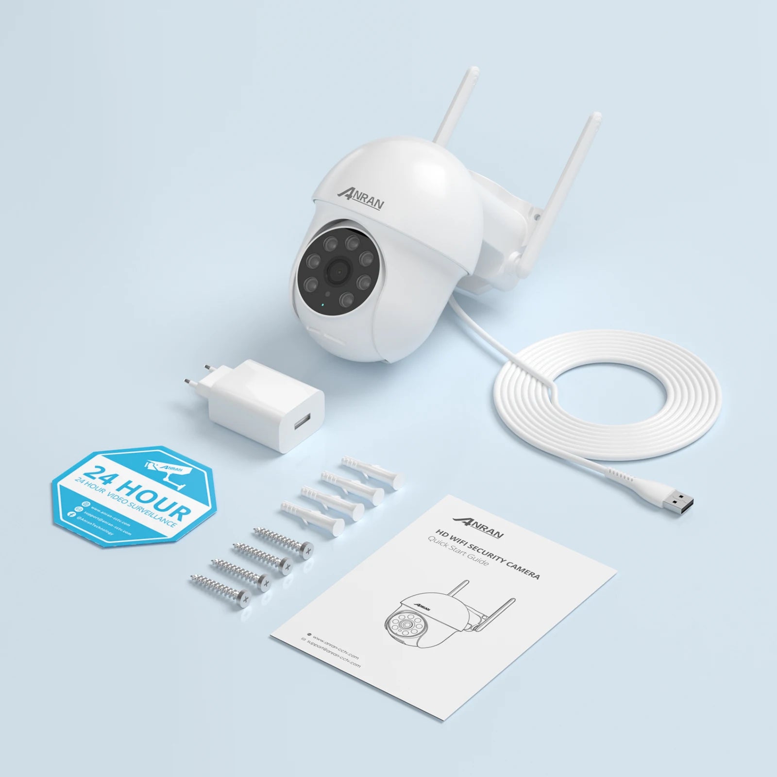 5MP Wired WiFi Security Camera with Auto Tracking, Two-Way Audio, IP66