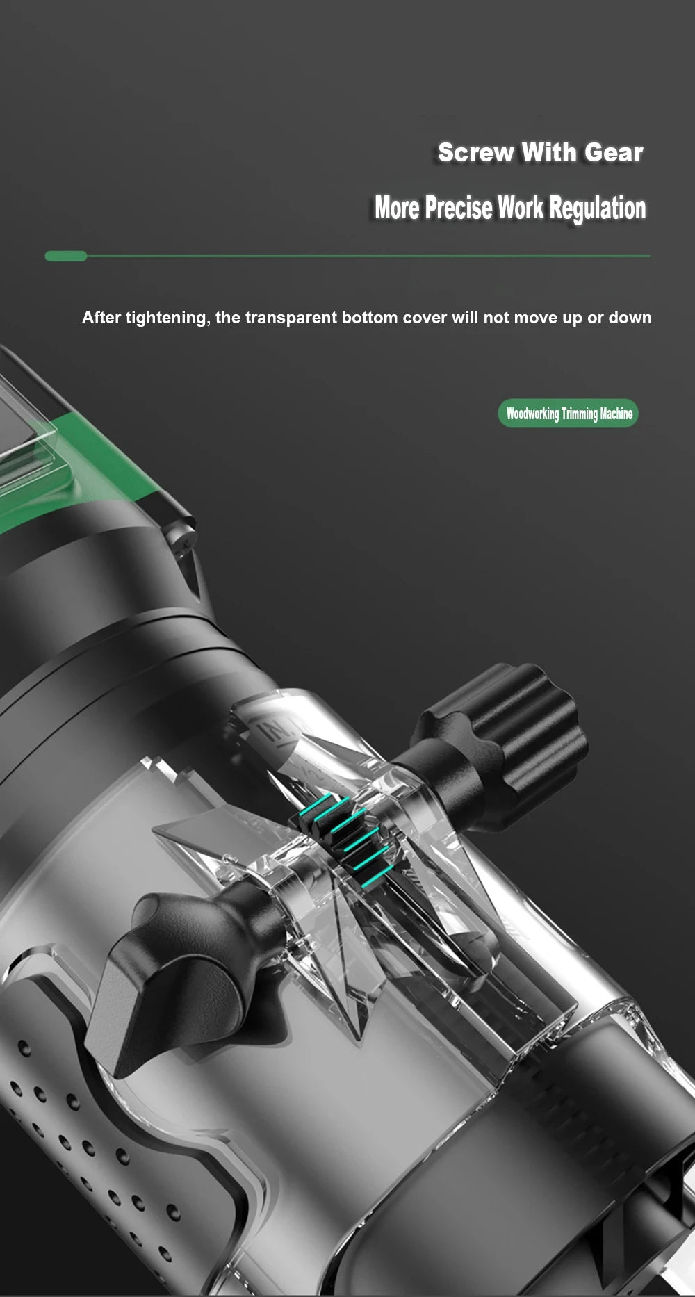 800W 6‑Speed Electric Wood Edge Router Trimmer