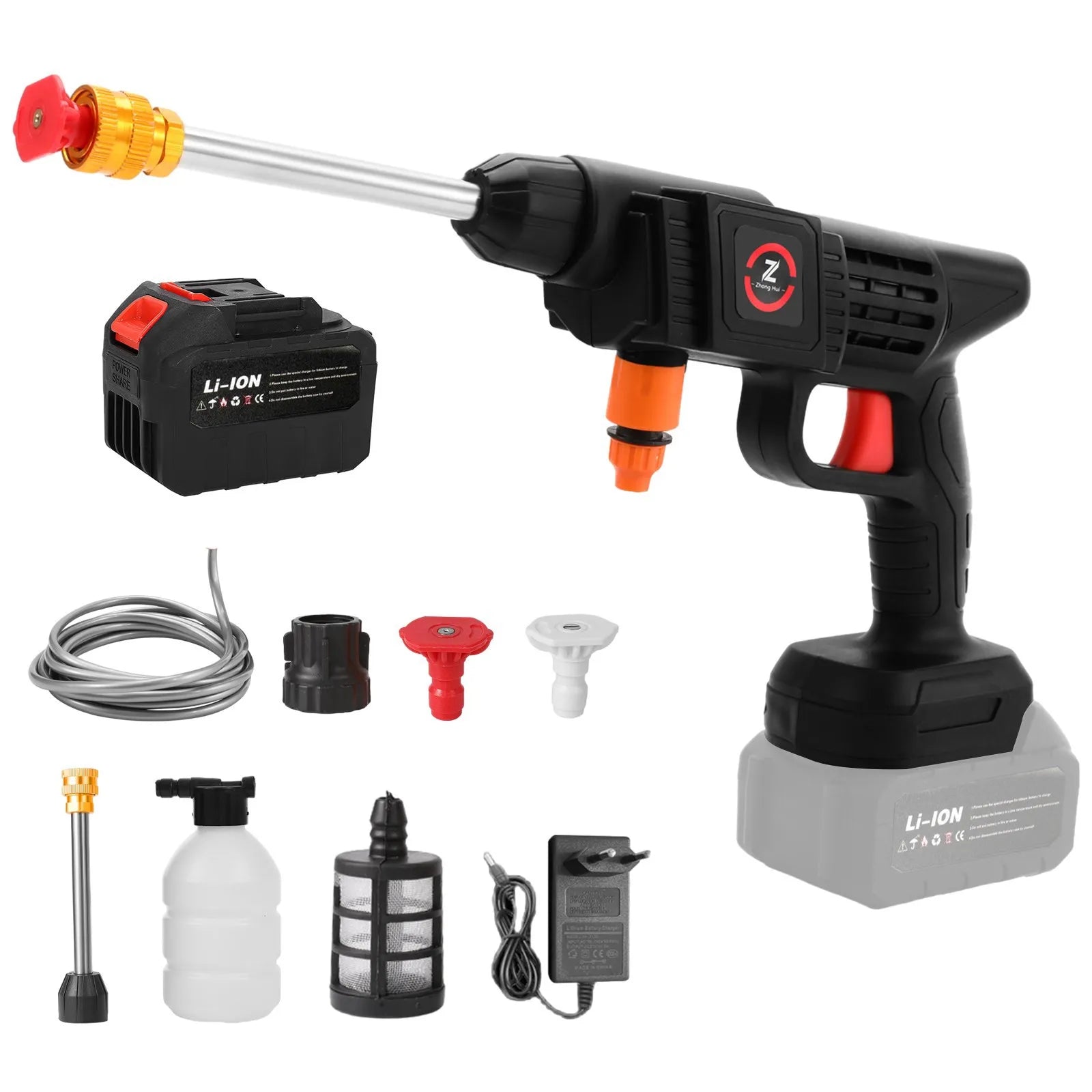 200W Cordless High Pressure Spray Gun Car Washer