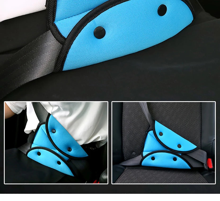 SEAMETAL Car Seat Belt Adjuster for Kids Triangle Fixed Seatbelt for Children Soft Breathable Baby Seat Belt Positioner Cushion