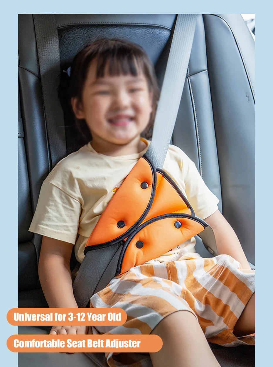 SEAMETAL Car Seat Belt Adjuster for Kids Triangle Fixed Seatbelt for Children Soft Breathable Baby Seat Belt Positioner Cushion
