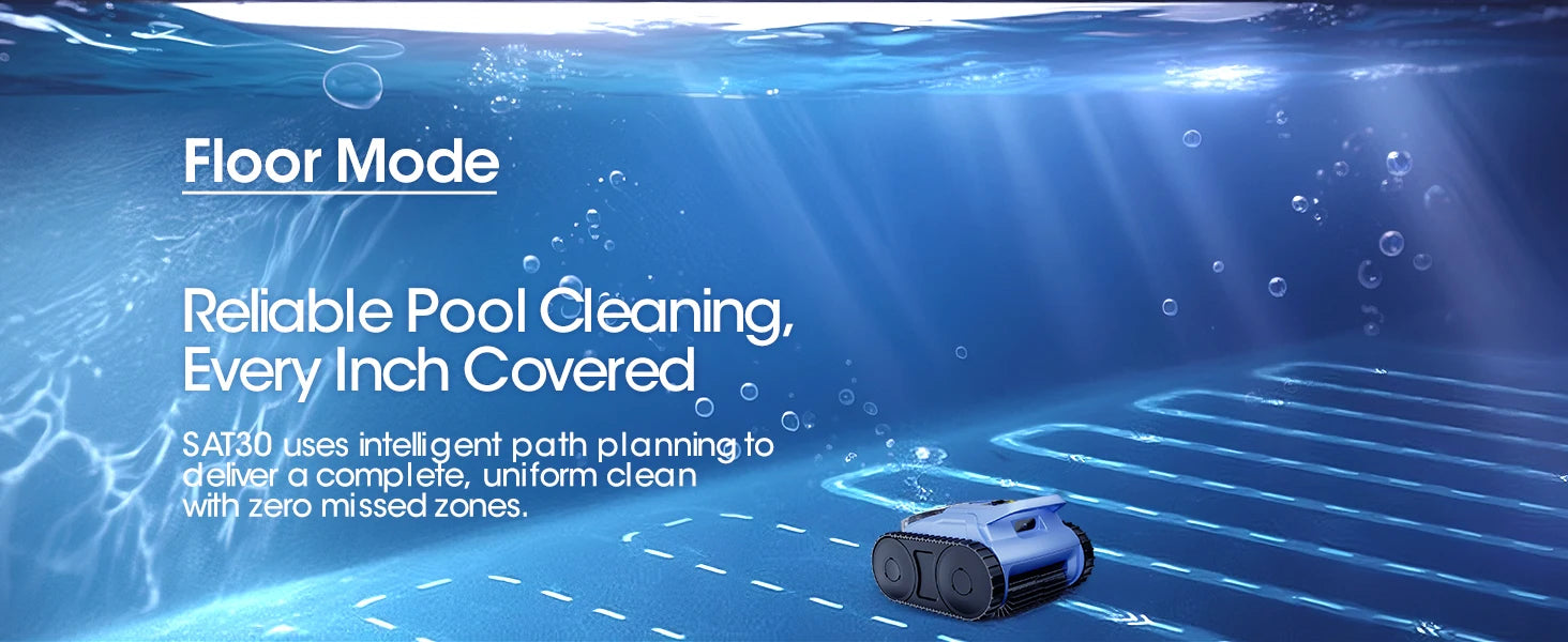 Cordless Robotic Pool Vacuum 150 Min Runtime 2000 sq.ft Coverage