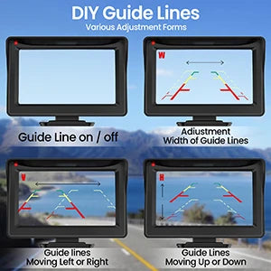 4.3inch Solar Vehicle Wireless Reverse Camera For Car RV Truck Trailer Pickup 12V-32V Car Monitor 1080P HD WIFI Rear View Camera 